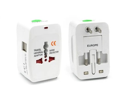 Universal Travel Adaptor with Dual USB Port and Surge Protector
