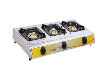 Kawashi Triple Burner Gas Cooker with Stainless Steel Body