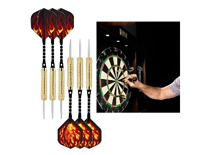 Joerex Standard Size Steel Tip Dart Board Game with 3 Darts