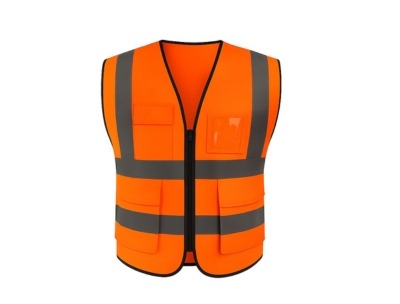 Safety Sure Safety Jacket with Double Pocket - Luminous Orange - Free Size