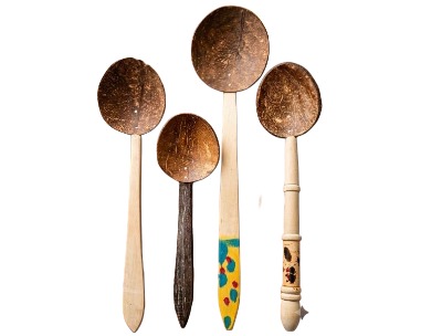 Coconut Shell Wooden Spoon Set 4-Piece