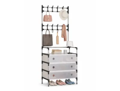 4-Tier Dustproof Entryway Hall Tree Coat Rack