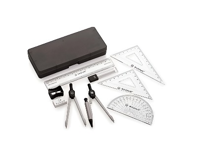 Mathematical Instrument Geometry Set with Compass