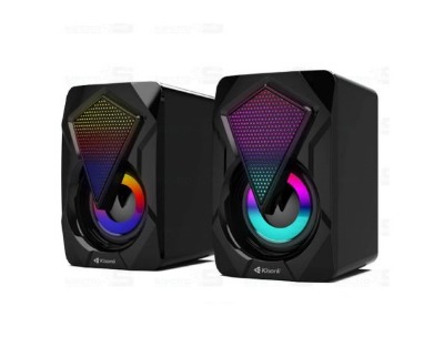 Kisonli USB Dual Speaker with 3.5mm Jack (RGB LED)