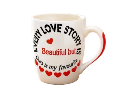 Romantic Ceramic Coffee Cup with Heart Handle