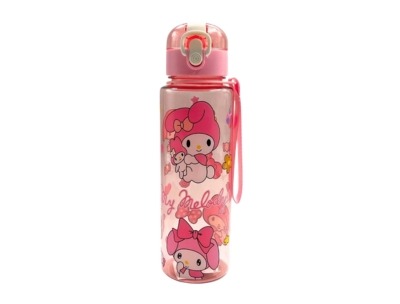 Portable Kids Water Bottle - Kitty Design - Light Pink - 750ml