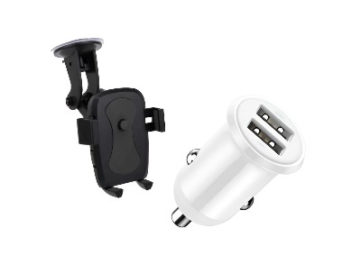 Car Phone Holder and USB Charger Combo Set