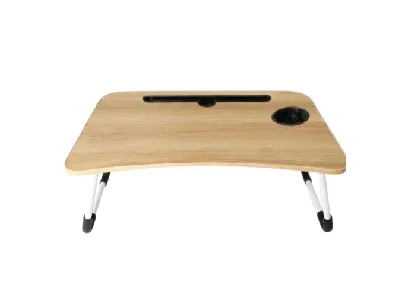 Foldable Wooden Laptop Bed Tray Table with Cup Holder