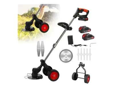Electric Grass and Weed Cutter - 21V Cordless 3-in-1 Lawn Trimmer & Edger