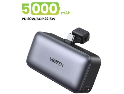 UGREEN 5000mAh 20W Power Bank with Built-in USB-C Connector