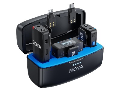 Boya Mic 3 In 1 Wireless Microphone System With On Board Recording  (Black)