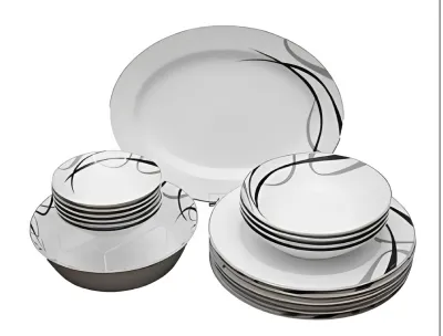 Rattota Platinum Strips Dinner Set - 18 Pcs