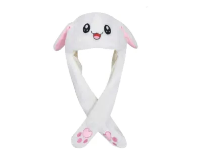Moving Ear Plush Bunny Hat – Huggable Winter Cosplay Cap