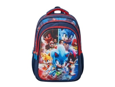 3D Kids School Backpack - Sonic Run with Team - Large -(17H x 13L x 7W)