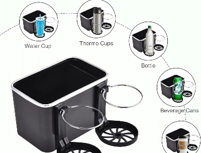Car Armrest Storage Box with 2 Cup Holders