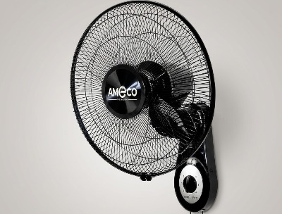 AMECO 16-Inch Wall Fan - Black (MWF-1612)