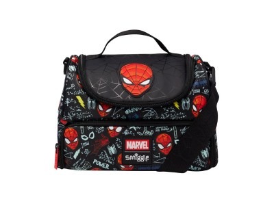 Smiggle Double Decker Lunch Bag Spider-Man - Black