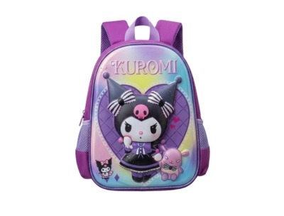 3D Kids Preschool Bag - Single Pocket - Kuromi (12H x 10L x 5W)
