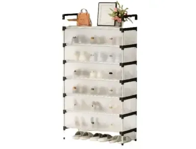 Dustproof Shoe Rack - DIY Space Saving Shoe Cabinet (7 Layer)