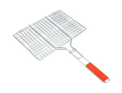 BBQ Grill Rack – Stainless Steel with Wooden Handle