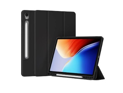 Smart Case for Galaxy Tab S10 Lite/ S10 FE/ S9 FE 10.9-Inch with S Pen Holder, Folio Slim Stand Case Hard Back Shell Protective Smart Cover -Black
