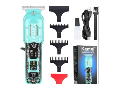 Rechargeable Transparent Cordless Hair Clipper Trimmer with Display