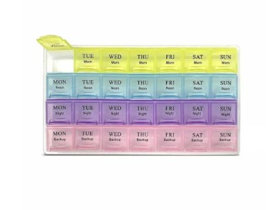 Weekly Pill Organizer Box – 28 Compartments