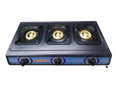 Amilex Triple Burner Nonstick Gas Cooker (Black)