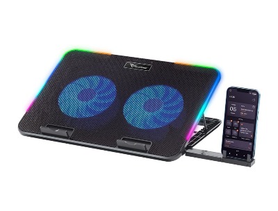 Alcatroz Vendaval G2 RGB Laptop Cooling Pad – Black