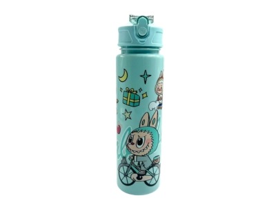 Kids Portable Water Bottle Labubu Design - Green - 750ml