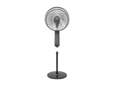 Abans Rust Free Stand Fan with Remote - Midnight Black