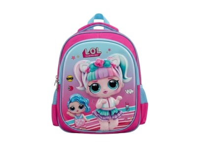 3D Kids Preschool Bag - Double Pocket - Lol Suprise (12H x 10L x 5W)