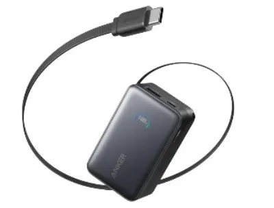 Anker A1638H11 Nano Power Bank 10K 45W Built In Retractable USB C Cable