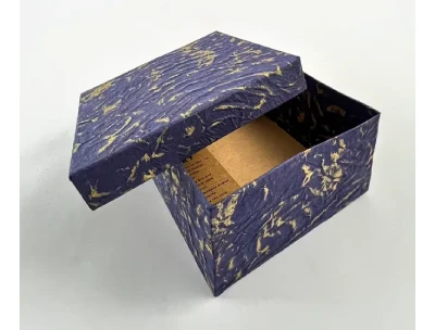 4x4x2 inch box-Gold Brush Blue