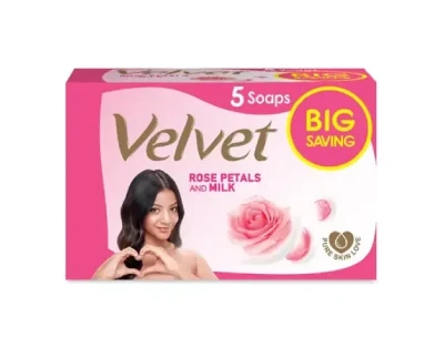Velvet Soap Eco Pack Milk (70g x 3) and Rose (70g x 2) - 350g