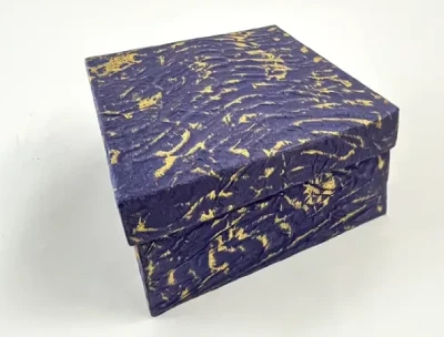 7x7x4 inch box-Gold Brush Blue