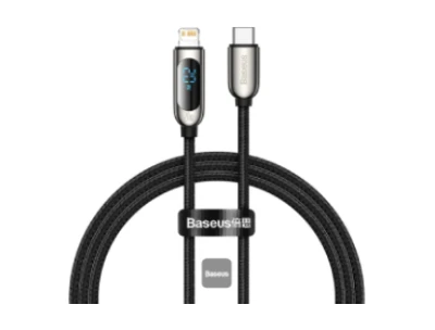 Baseus Display Fast Charging Data Cable Type-C to IP 20W 1M Black - Digital Display