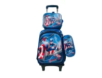 3D Trolley Bag with 3 In 1 Kids Backpacks - Captain America