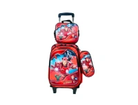 3D Trolley Bag with 3 In 1 Kids Backpacks - Iron Man and Avengers