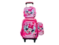 3D Trolley Bag with 3 In 1 Kids Backpacks - Minnie Mouse