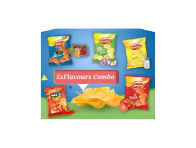 Majano Potato Chips Combo Pack 40g x 5Pcs Tomato - Salted - Cream Onion - Peri Peri