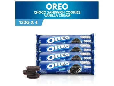 Oreo Vanilla Cream Sandwich Cookies - 133g x4Pack