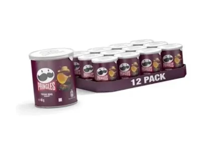 Pringles BBQ Flavour Potato Crisps - 40g (Box of 12)