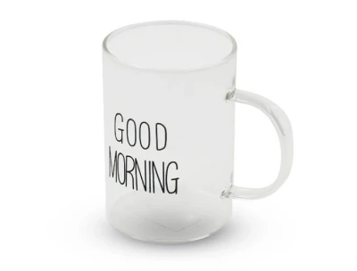Good Morning Clear Glass Mug