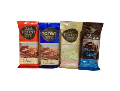 Toren Chocolate Mix Flavours (Chocolate-White-Dark)  55g X 4Pcs - Combo Pack