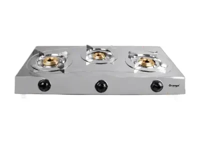 Orange 3-Burner Stainless Steel Gas Cooker (Spectra Model)