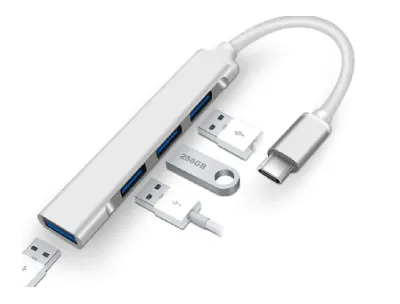 Type-C to 4 Port USB Hubs - (Aluminum Body)