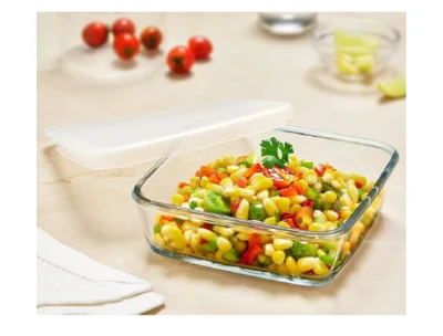 Borosil Square Dish with Lid Storage - 1.6L