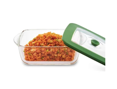 Borosil Squard Glass Dish with Lid - 1L