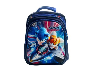 3D Kids School Backpack - Sonic Hedgehog - Large (17H x 13L x 7W)